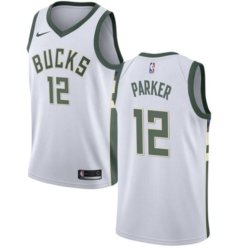 Men Nike Milwaukee  Bucks #12 Jabari Parker White NBA Swingman Association Edition Jersey